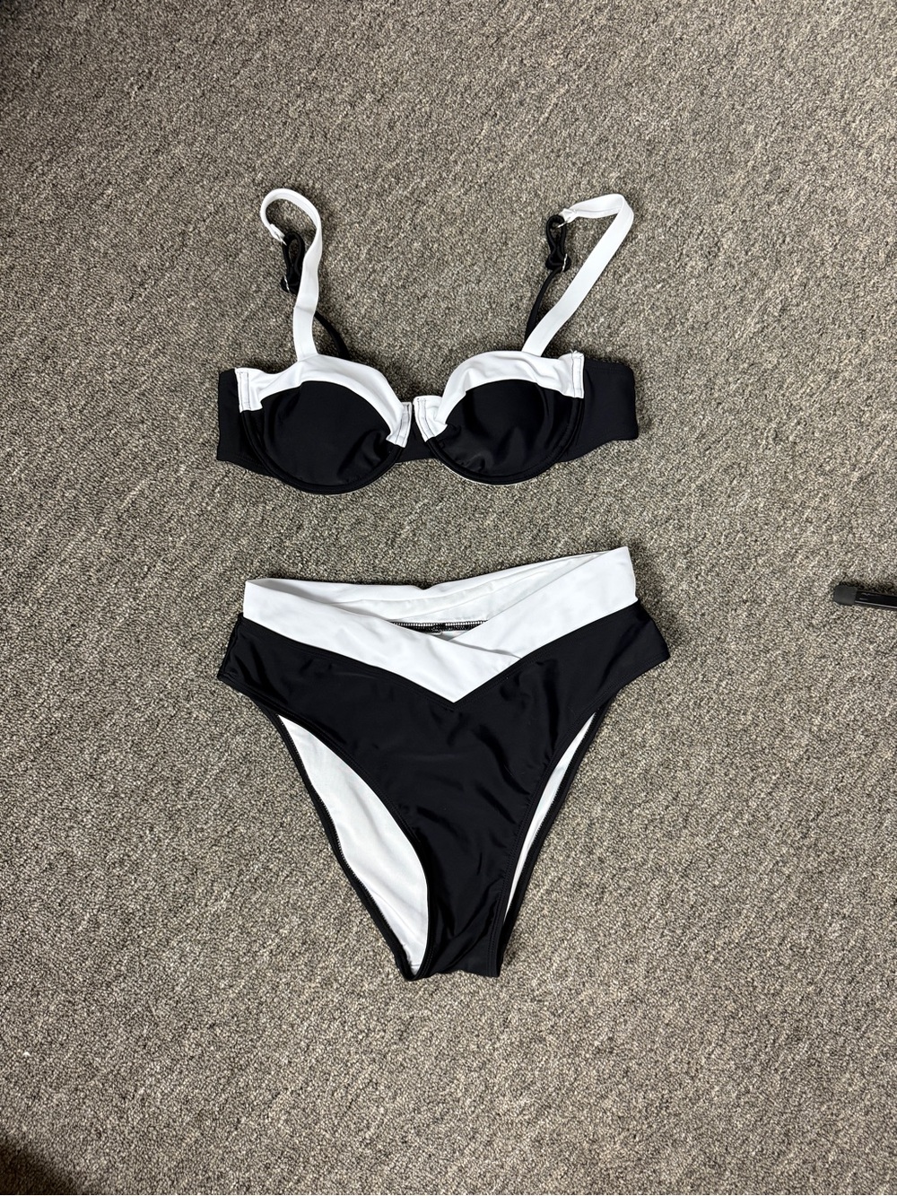 Black & White High-Waist Bikini Set